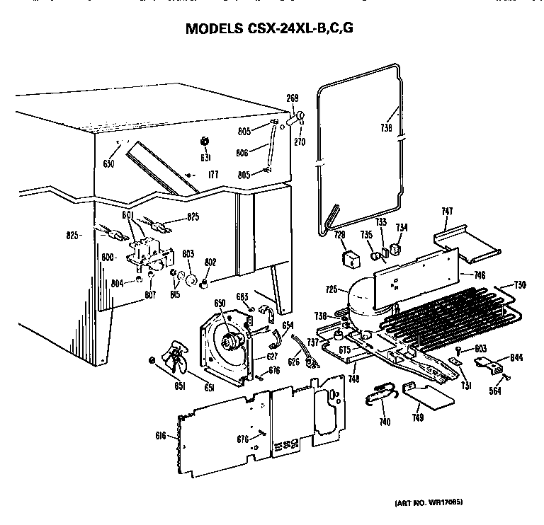 Hotpoint CSX24XLB unit parts diagram