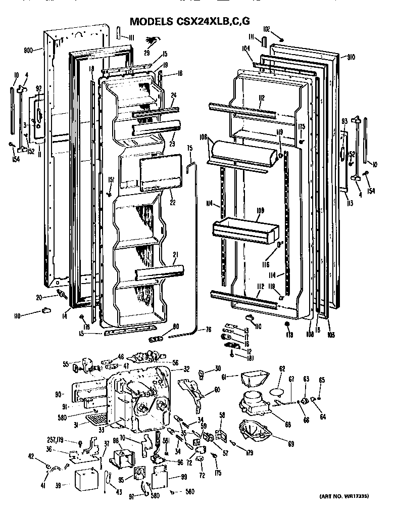 Hotpoint CSX24XLB doors diagram