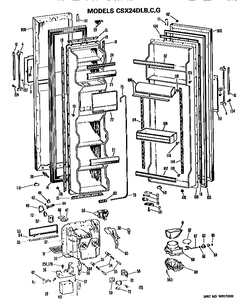 Hotpoint CSX24DLC doors diagram