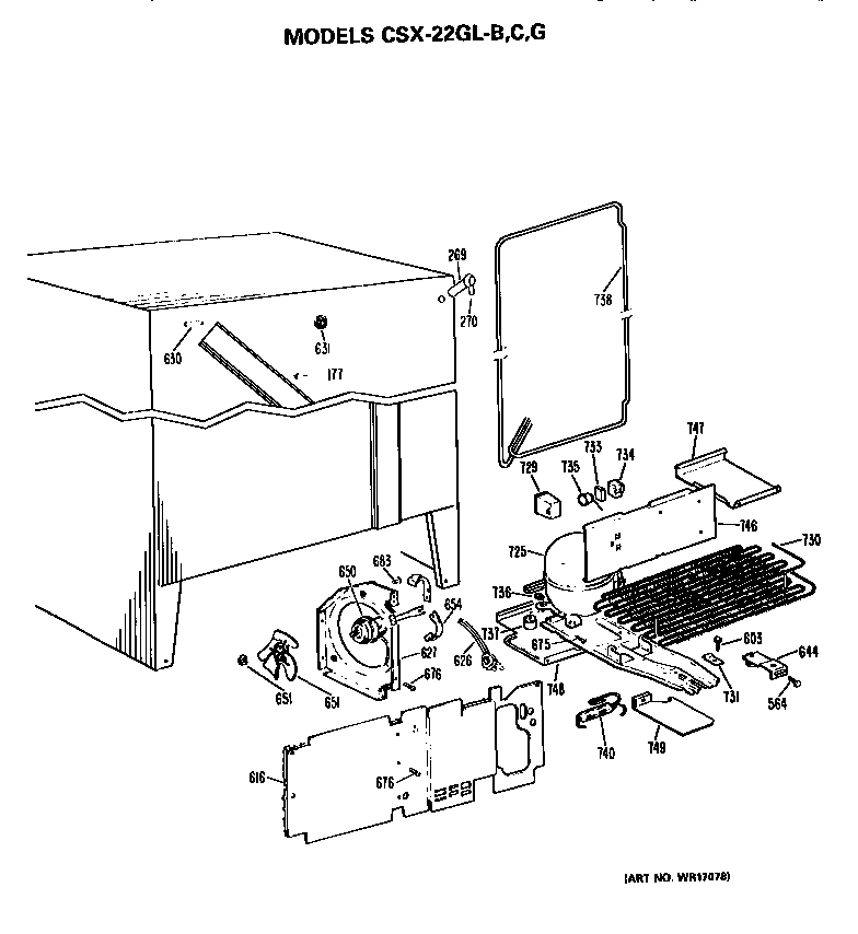 Hotpoint CSX22GLB unit parts diagram