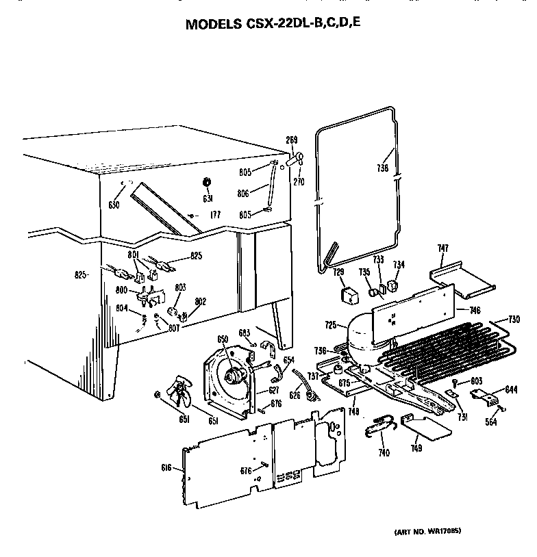 Hotpoint CSX22DLB unit parts diagram