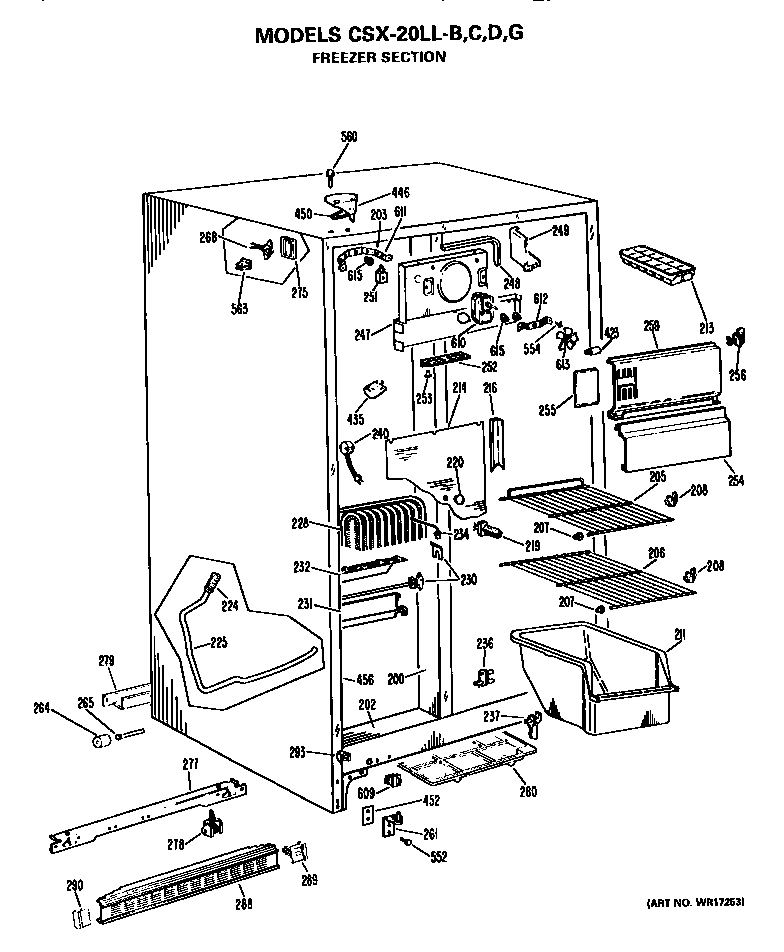 Hotpoint CSX20LLD cabinet parts diagram