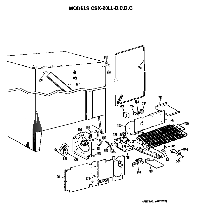 Hotpoint CSX20LLD unit parts diagram