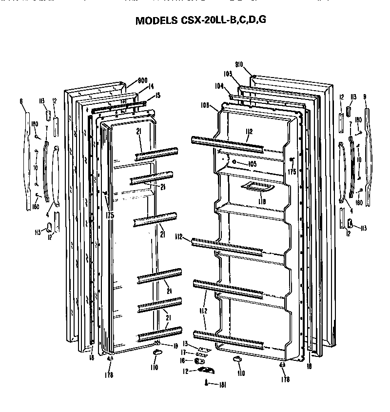 Hotpoint CSX20LLD doors diagram