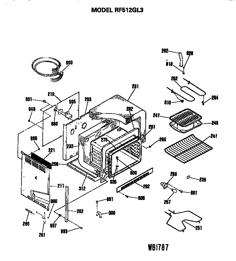 Hotpoint RF512G13 cavity diagram
