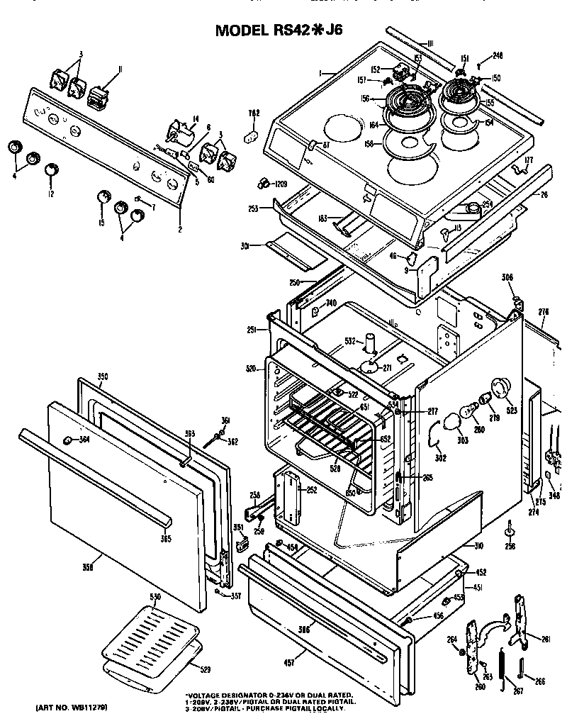 Hotpoint RS42*J6 replacement parts diagram