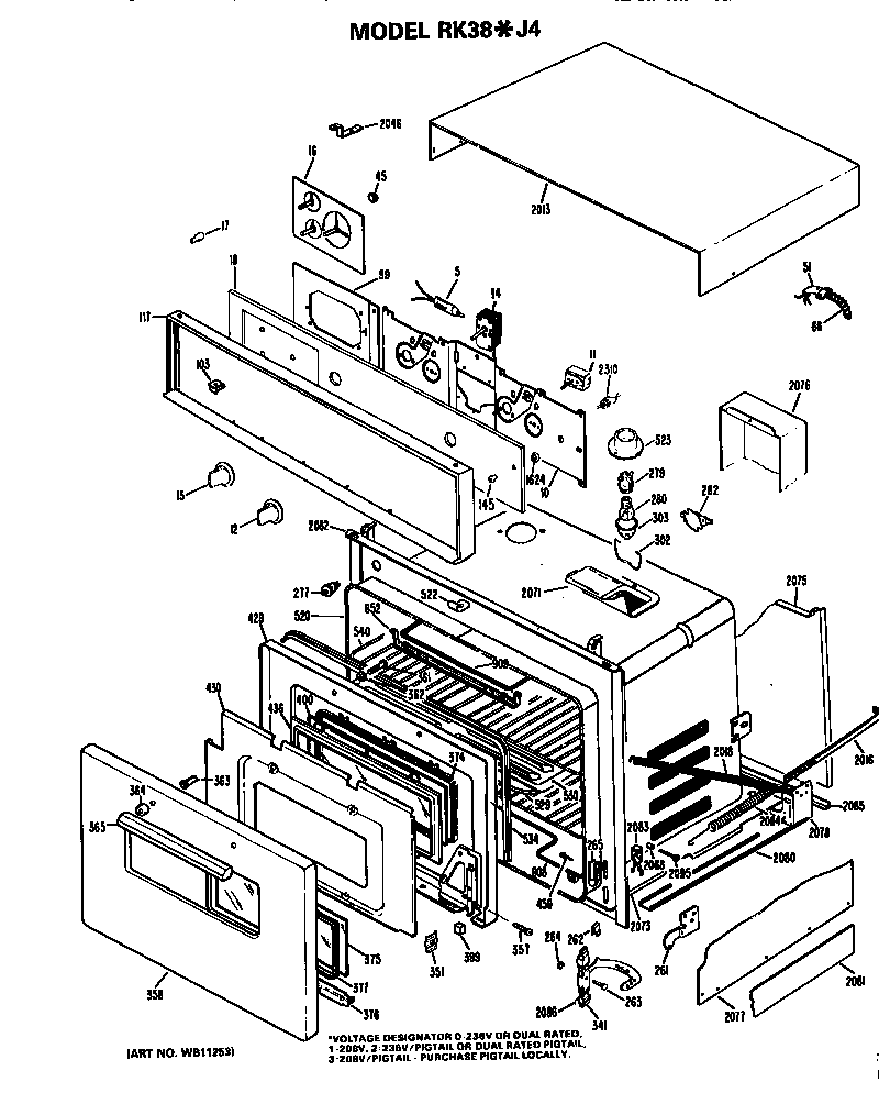 Hotpoint RK38*J4 replacement parts diagram