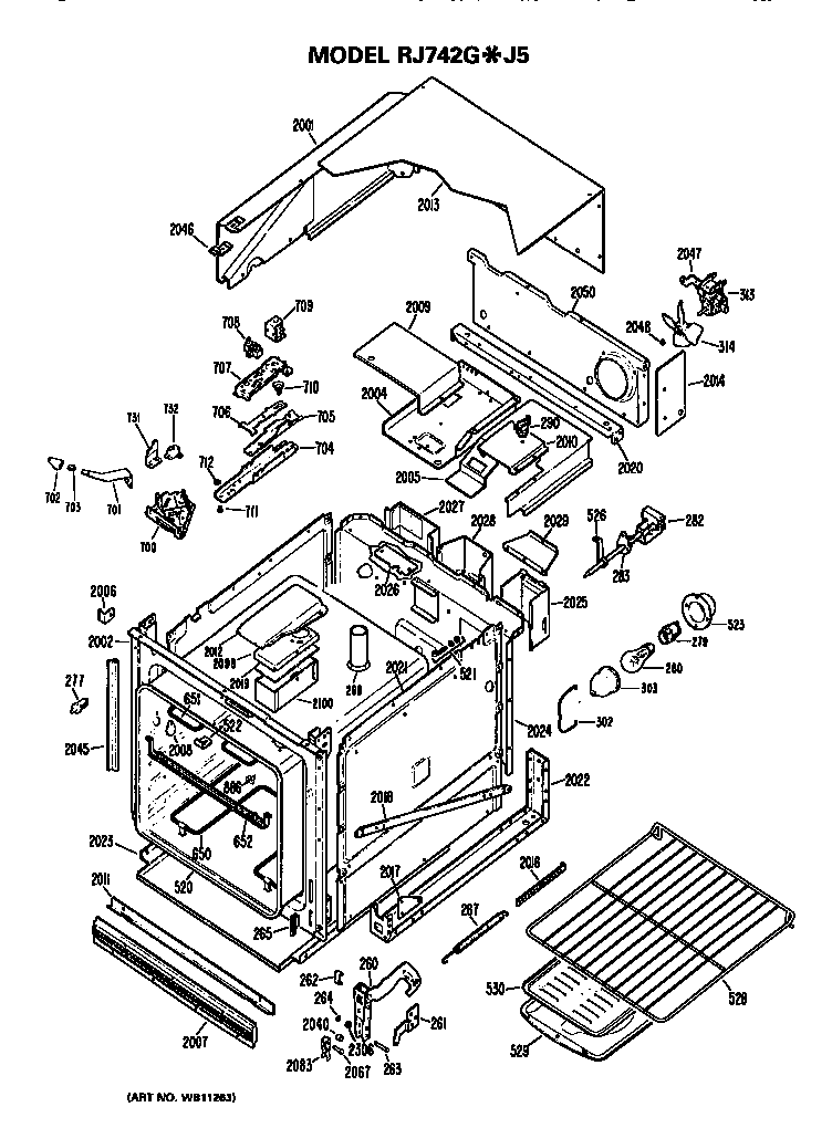 Hotpoint RJ742G*J5 body diagram
