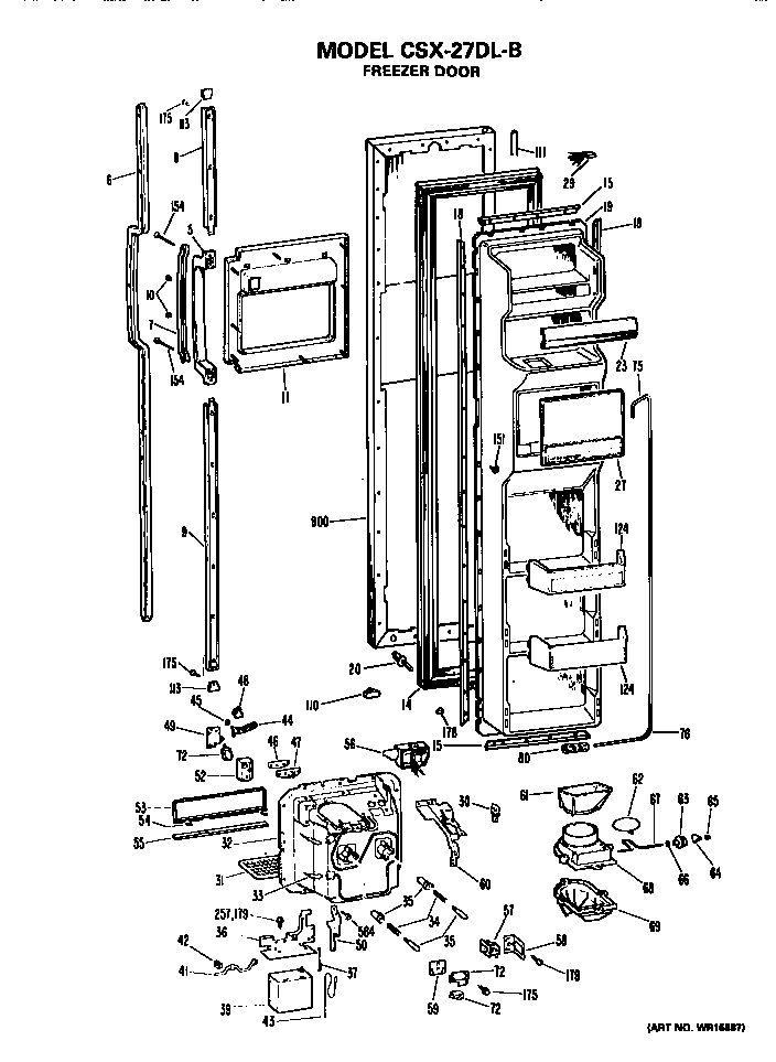 Hotpoint CSX27DLB freezer door diagram
