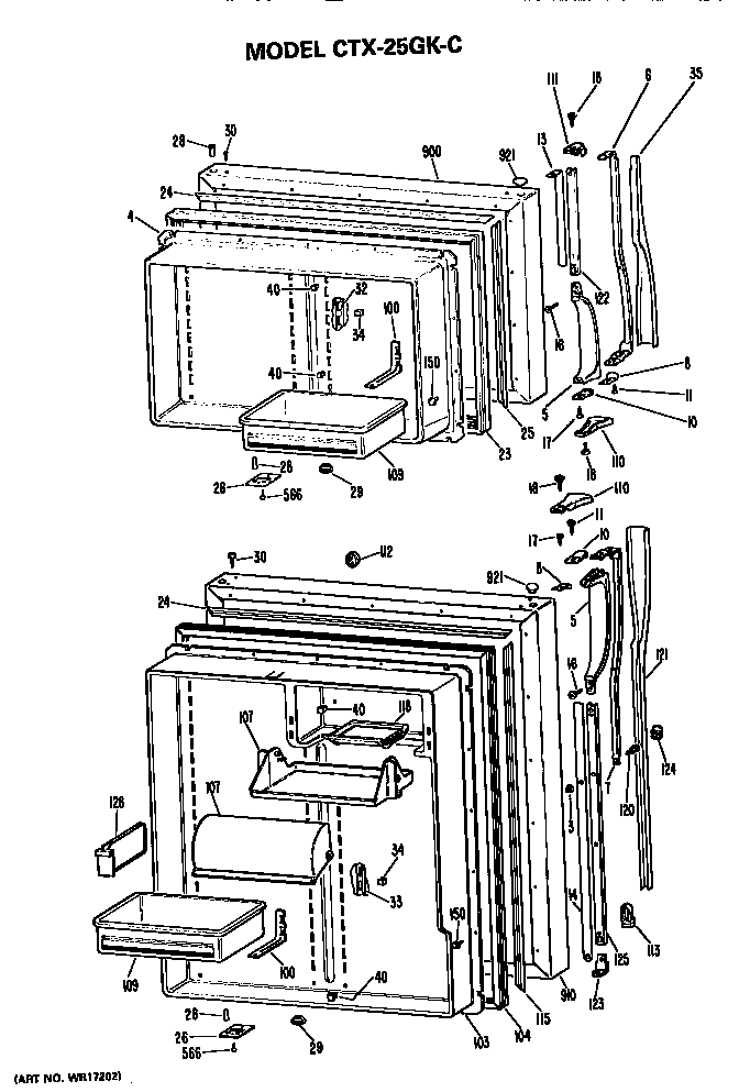 Hotpoint CTX25GKCR doors diagram