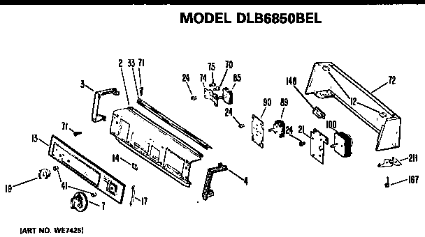 Hotpoint DLB1550BEL backsplash for dlb6850bel only diagram