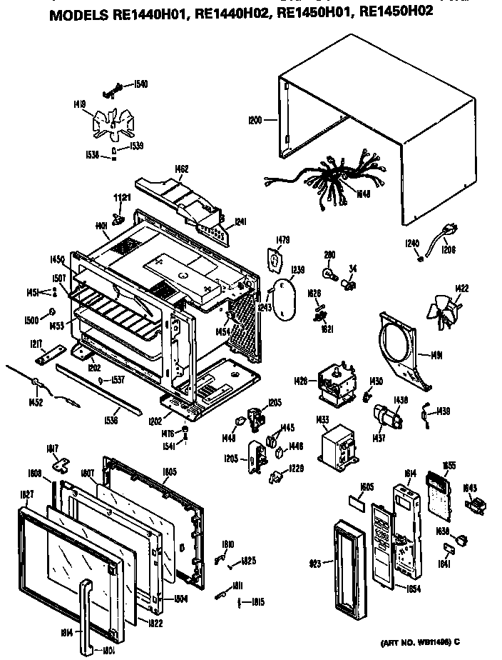 Hotpoint RE1440H02 replacement parts diagram
