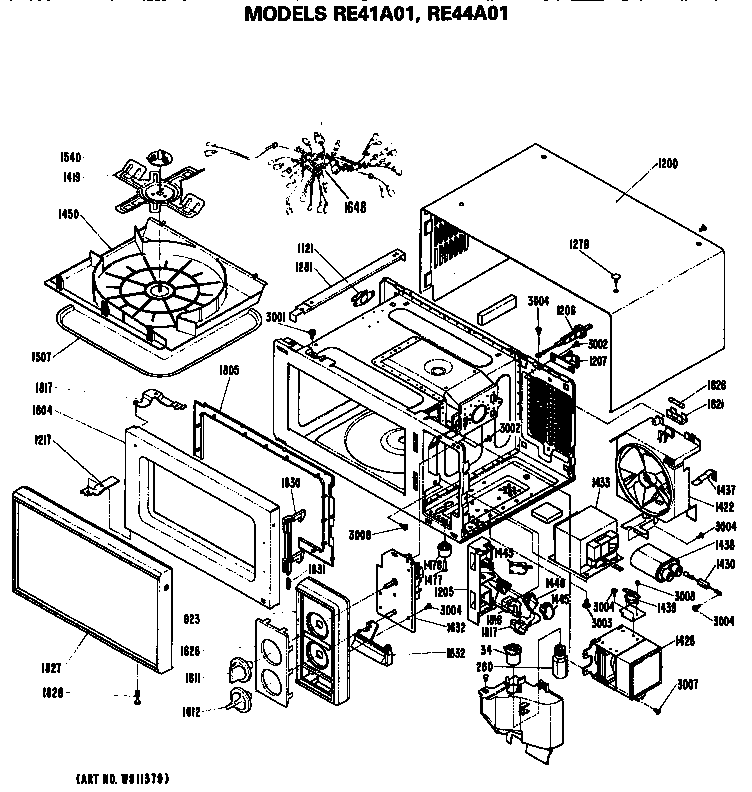 Hotpoint RE41A01 replacement parts diagram