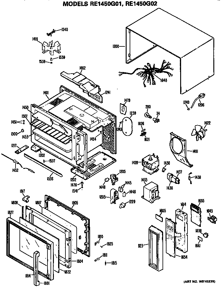 Hotpoint RE1450G01 replacement parts diagram