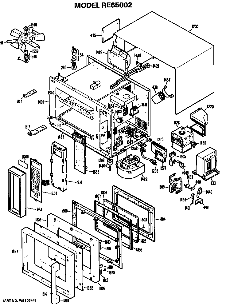 Hotpoint RE65002 replacement parts diagram