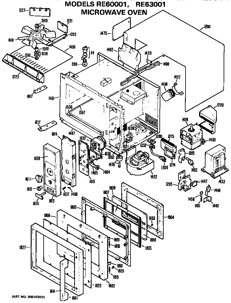 Hotpoint RE63001 replacement parts diagram