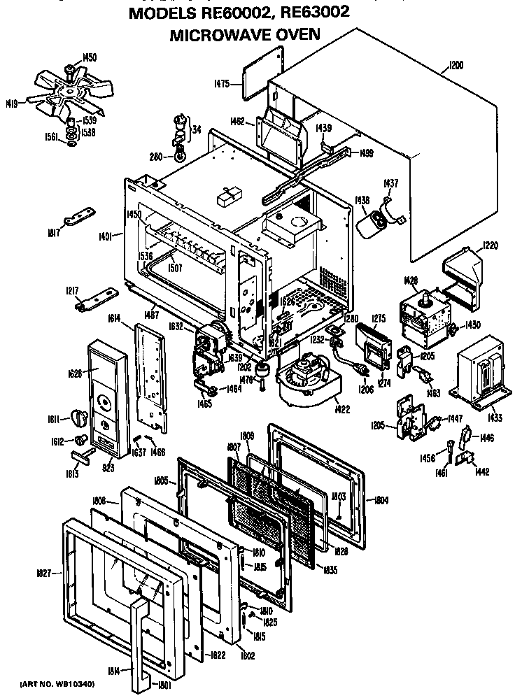 Hotpoint RE63002 replacement parts diagram