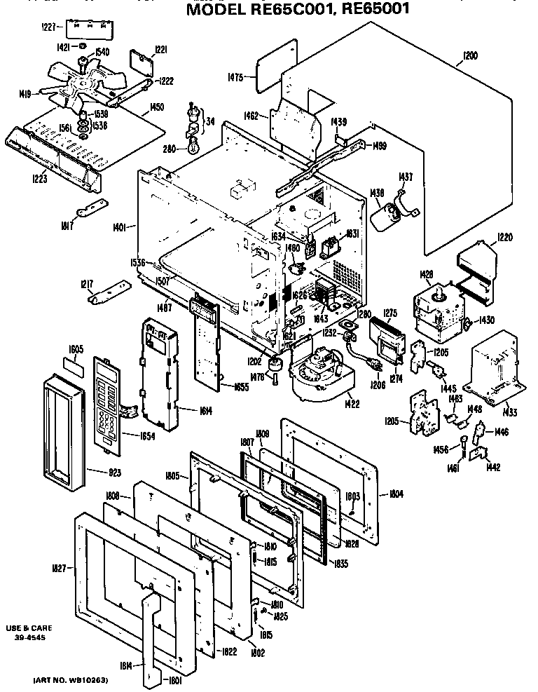 Hotpoint RE65C001 replacement parts diagram