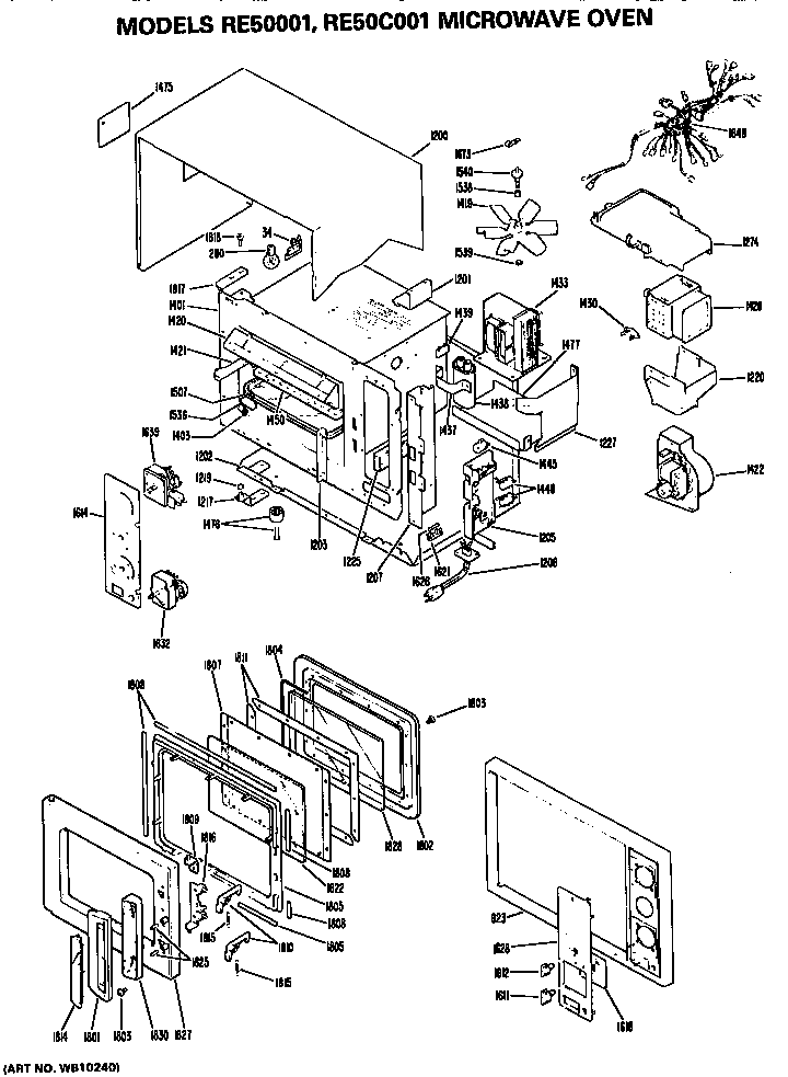 Hotpoint RE50001 replacement parts diagram