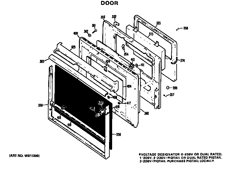 Hotpoint RK777G*J5 door diagram