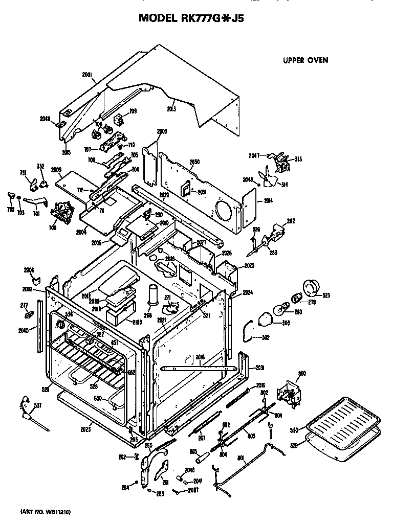 Hotpoint RK777G*J5 upper oven diagram