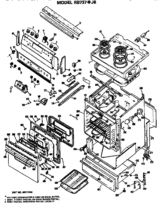 Hotpoint RB737*J6 replacement parts diagram