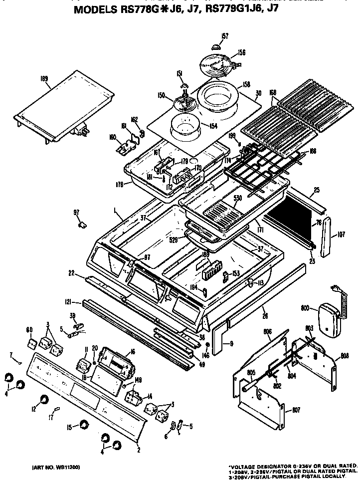 Hotpoint RS779G1J7 control and cooktop diagram