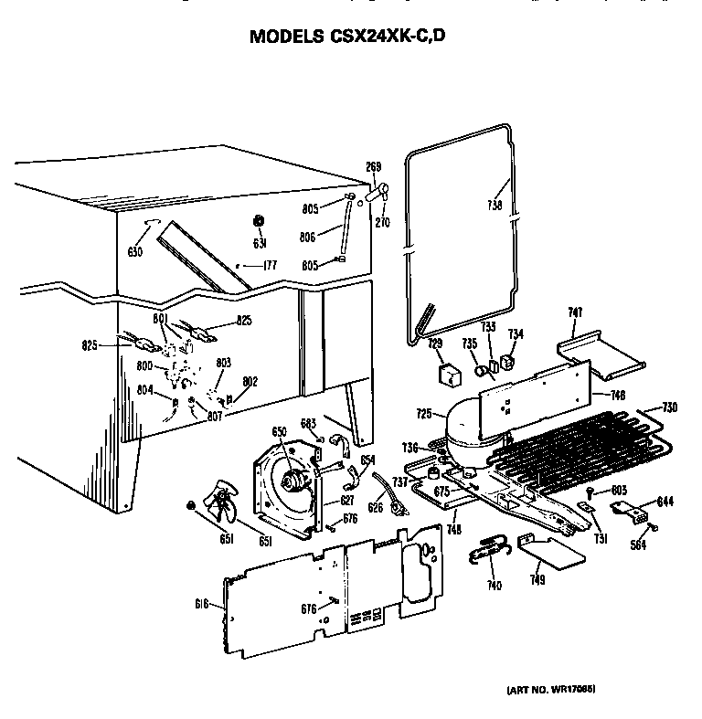 Hotpoint CSX24XKC unit parts diagram