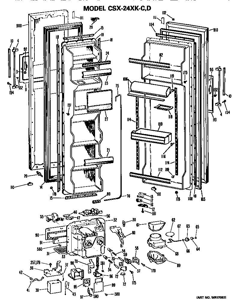 Hotpoint CSX24XKC doors diagram