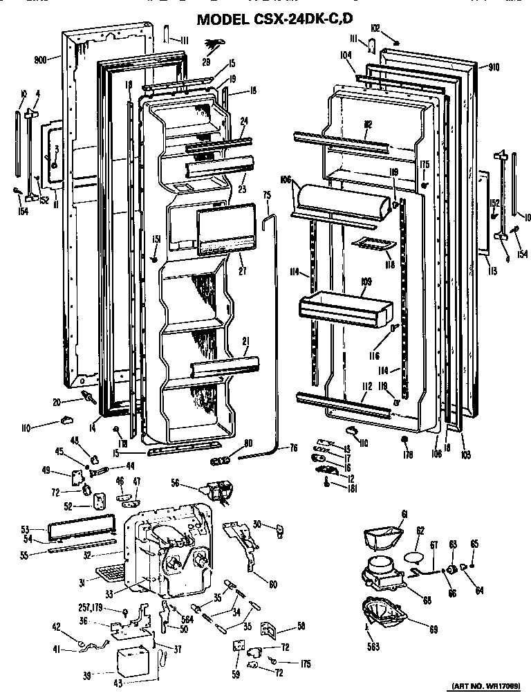 Hotpoint CSX24DKD doors diagram