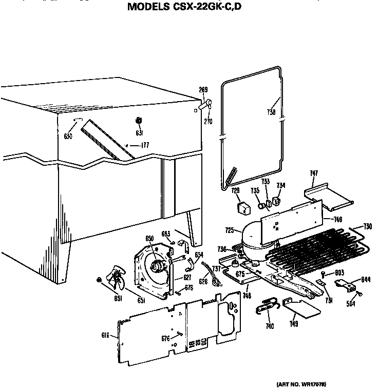 Hotpoint CSX22GKD unit parts diagram