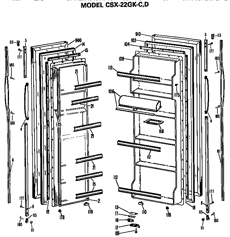 Hotpoint CSX22GKD doors diagram