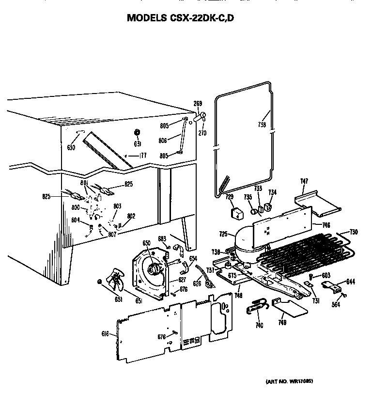 Hotpoint CSX22DKD unit parts diagram