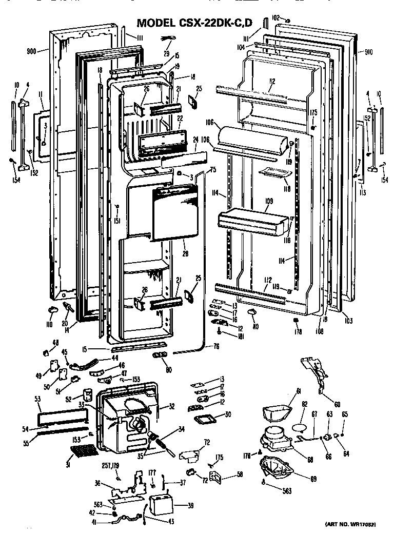Hotpoint CSX22DKD doors diagram
