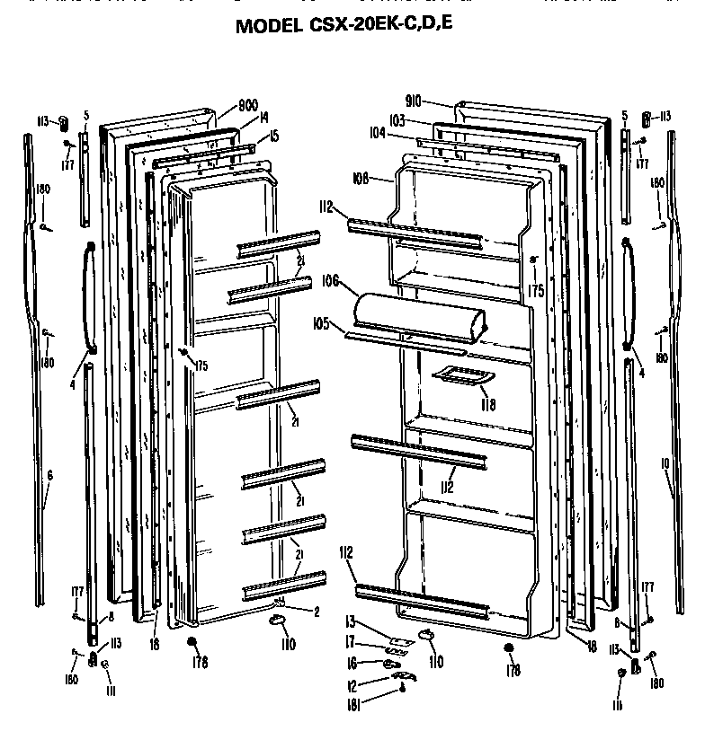 Hotpoint CSX20EKD doors diagram