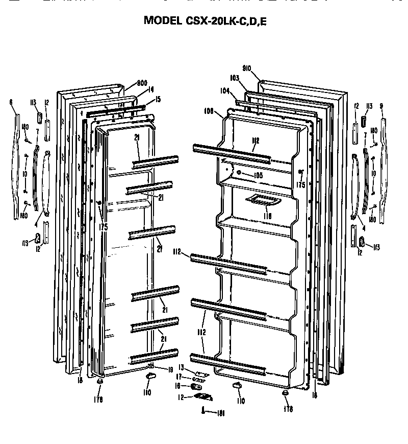 Hotpoint CSX20LKC doors diagram