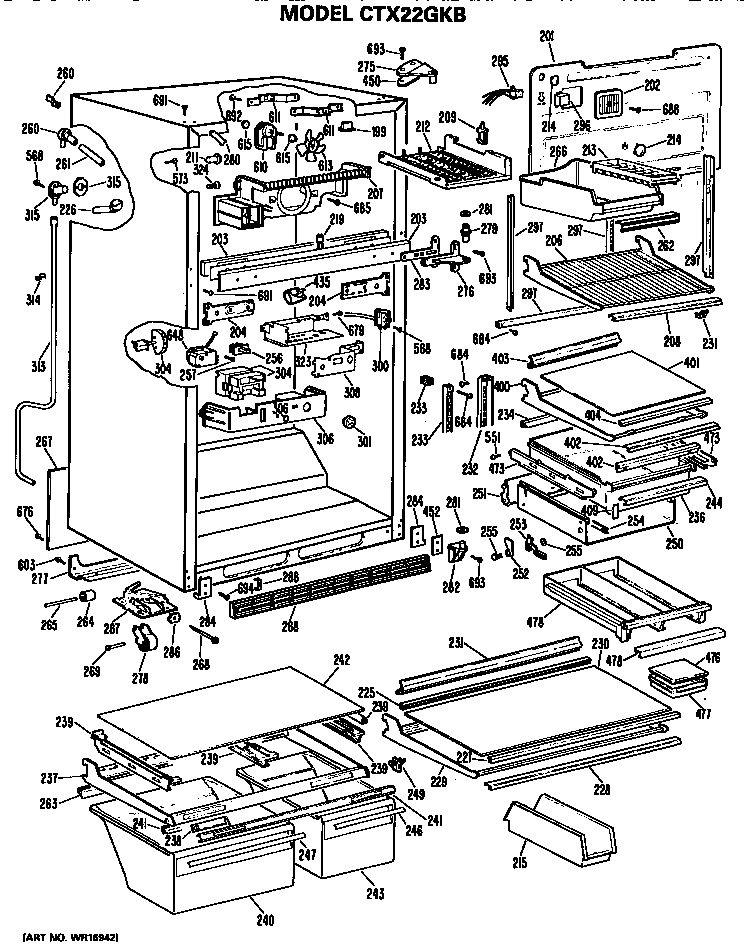 Hotpoint CTX22GKBR cabinet parts diagram