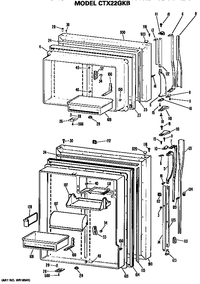 Hotpoint CTX22GKBR doors diagram