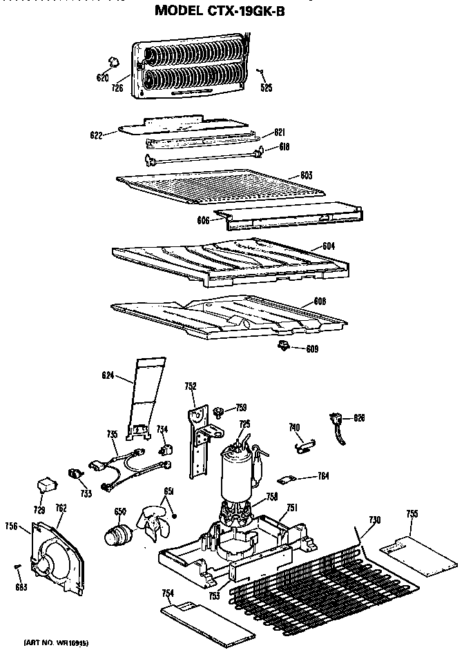 Hotpoint CTX19GKBR unit parts diagram