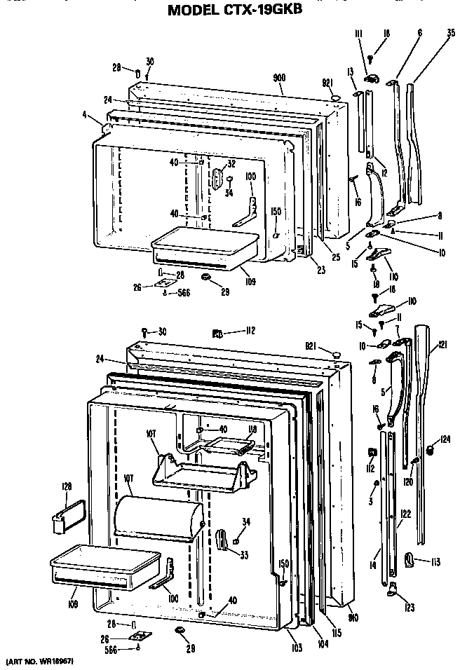 Hotpoint CTX19GKBR doors diagram