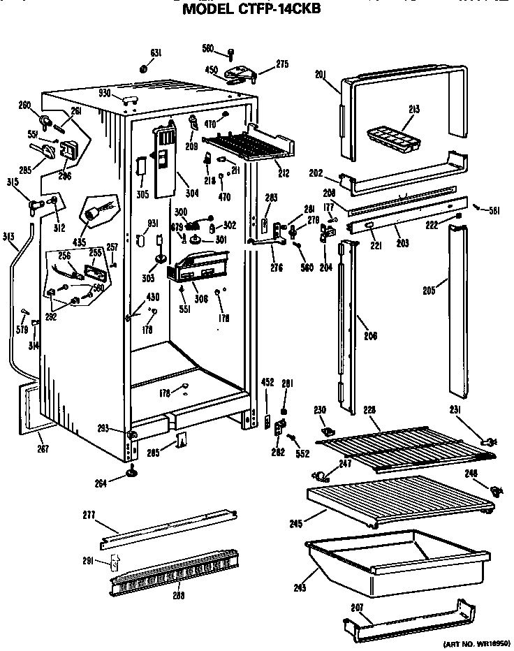 Hotpoint CTFP14CKBR cabinet parts diagram