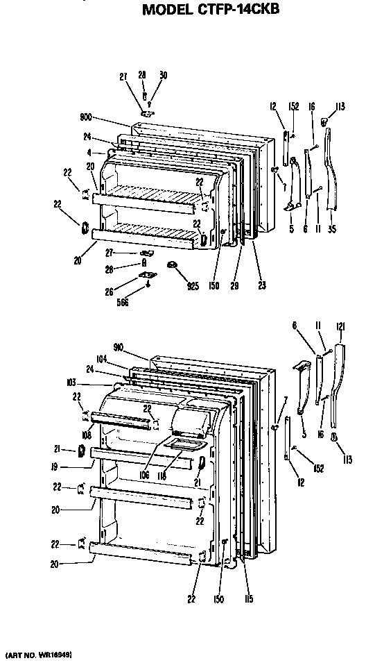 Hotpoint CTFP14CKBR doors diagram
