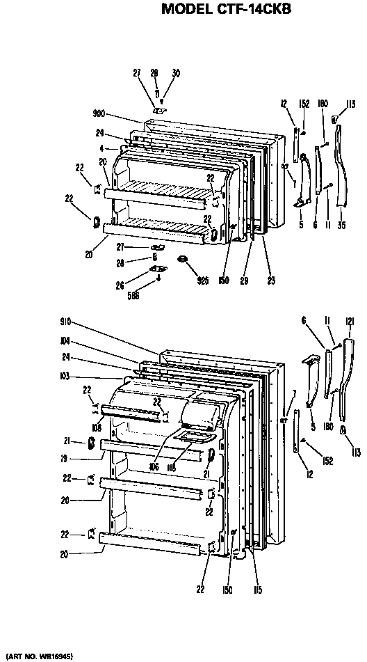 Hotpoint CTF14CKBL doors diagram