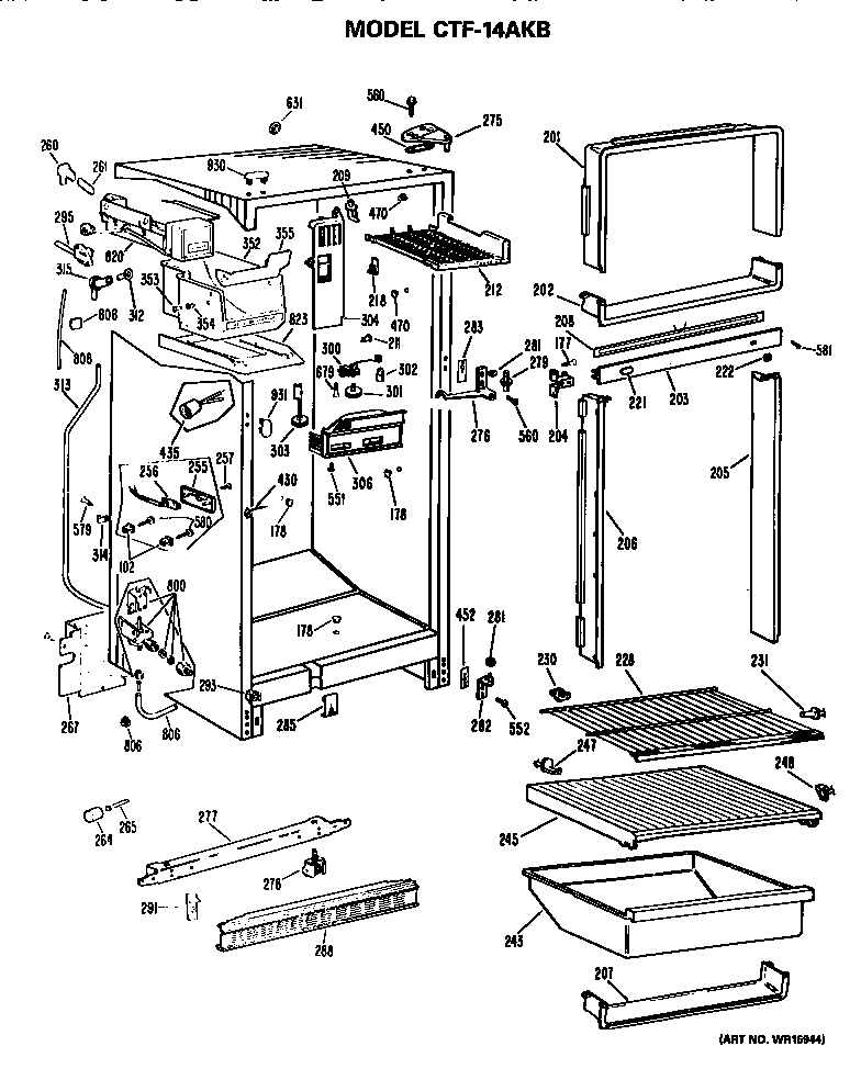 Hotpoint CTF14AKBR cabinet parts diagram