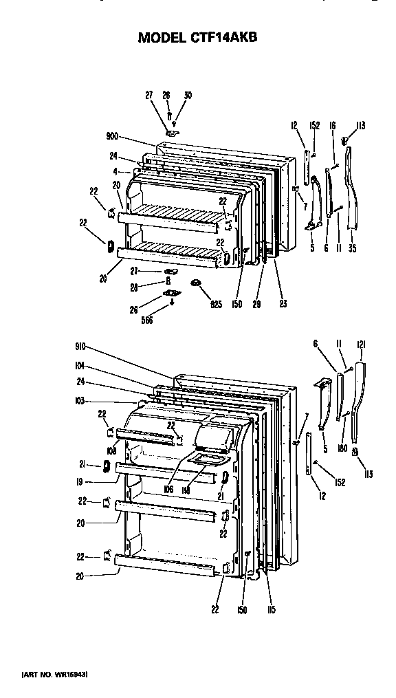 Hotpoint CTF14AKBR doors diagram