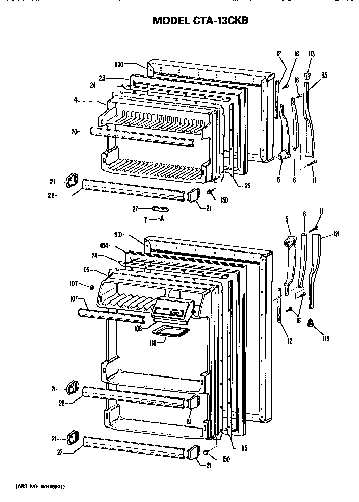 Hotpoint CTA13CKBLAD doors diagram