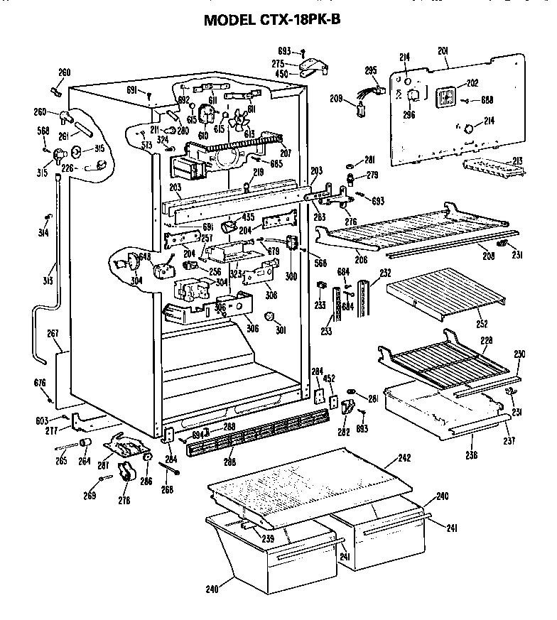 Hotpoint CTX18PKBR cabinet parts diagram