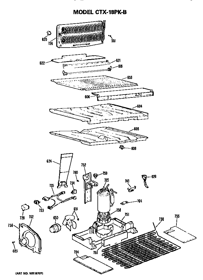 Hotpoint CTX18PKBR unit parts diagram