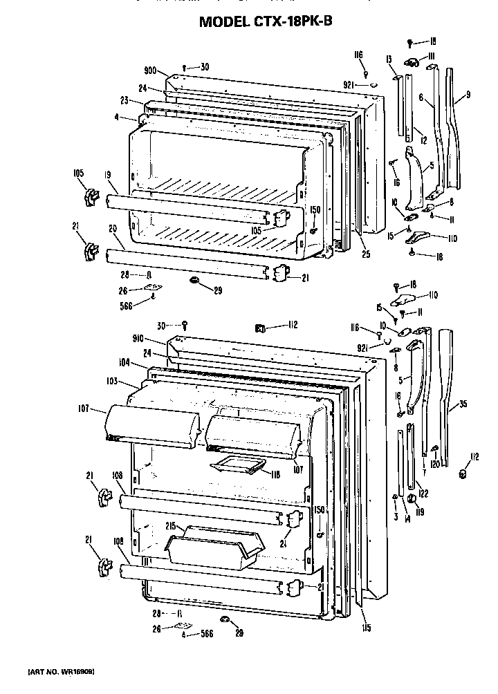 Hotpoint CTX18PKBR doors diagram