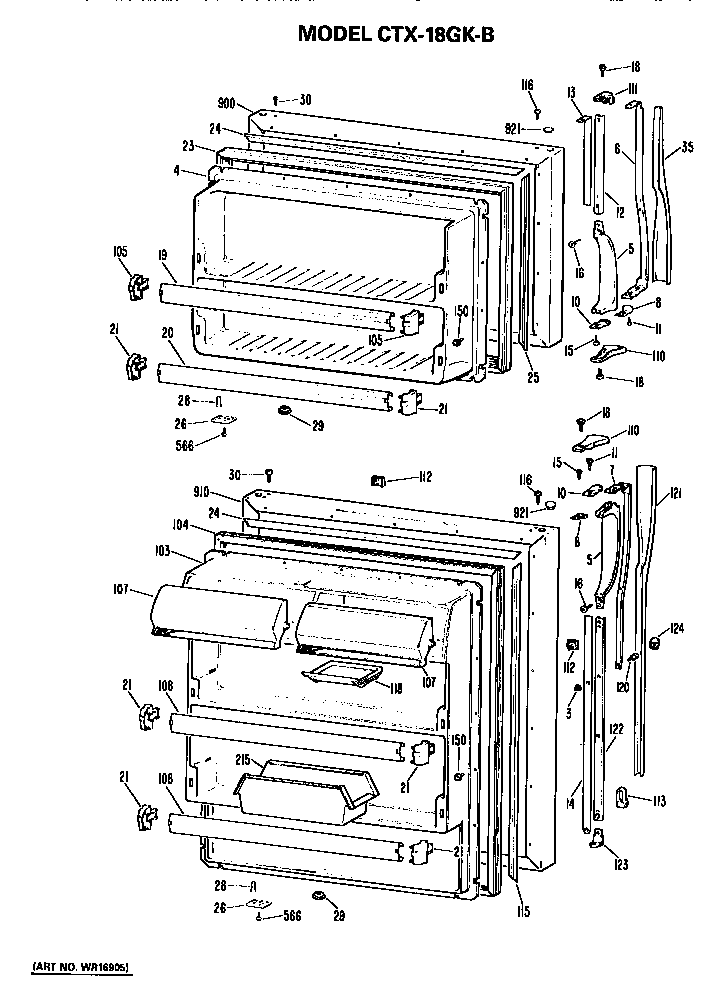 Hotpoint CTX18GKBR doors diagram